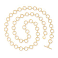 Aobei Pearl 18K Gold or Platinum Long Chain Necklace for Women Chunky Statement Chain Link Necklace Adjustable Geometric Open Chain Layering Jewelry - color: Gold Round Chain