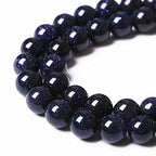 60PCS 6mm Starry Blue Sandstone Gemstone Beads Beads Natural Stone Round Loose Beads for Jewelry Making DIY Bracelet Necklace 15" Inch - color: Blue Sandstone, size: 6mm