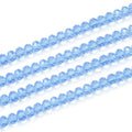500pcs Czech Faceted Rondelle Crystal Glass Loose Beads 4mm Small Tiny Spacer Bulk Light Sapphire Blue for DIY Craft Jewelry Making CCR414 - color: Light Sapphire, size: 4mm (0.16") - 500pcs