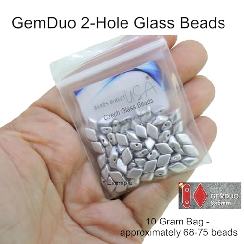 GemDuo Beads, 2-Hole Diamond Shaped Czech Glass Beads 5x8mm 10 Grams Frozen Matte Hot Red