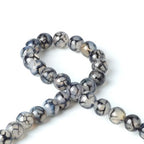 100Pcs Natural Stone 6mm Black Dragon Vein Agate Round Loose Gemstone Energy Healing Beads Hole Size 1mm DIY Smooth Beads for Bracelet Necklace Earrings Jewelry Making - color: Black Dragon Vein Agate, size: 6mm