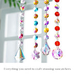 kanpura 164 Pcs DIY Suncatchers Kits Crystal Suncatcher Sun Catchers with Crystals Chandelier Prism Replacement Sun Catcher Beads for Windows Hanging - color: 12 Pcs,ab