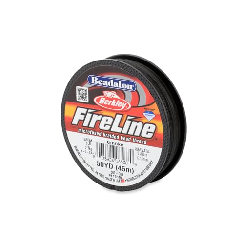 Beadalon FireLine Beading Thread by Berkley, 0.006", Break Strength 6 lb, Smoke, 50 yd - color: Smoke, style: 6 Lb / 50 Yd