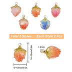 SUNNYCLUE 1 Box 10Pcs 5 Styles Dried Flower Charms Transparent Clear Epoxy Resin Pendants with Brass Hole 1.2mm Glass Micro Beads for DIY Earrings Bracelet Necklace Jewelry Accessories Gift Supplies