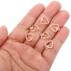 PATIKIL Heart Charm, 100Pcs Mini Heart Circle Pendant Charm Bulk for Jewelry Making Earrings Necklace Wedding Crafts - color: Rose Gold