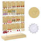 Earring Display Stand for Selling 4 Tier 20 Hooks Wood Earring Display Rack Holder for earings necklaces rings bracelets keychains (White) - color: White