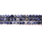6mm Faceted Natural Blue White Sodalite Stone Beads Coin Disc Gemstone Spacer Beads for Jewelry Making DIY Bracelet Necklace - color: Blue White Sodalite