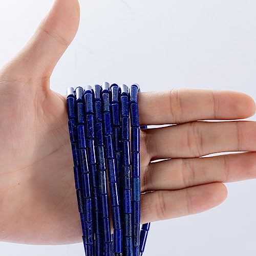 Natural Lapis Lazuli Cylinder Tube Beads 4x13mm 38cm/str Loose Semi Gemstone Stone Beads for Making Bracelets Necklace Earrings - color: Lapis Lazuli, size: 4x13mm Cylinder