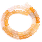 GEM-Inside 30Pcs 8x12mm Natural Yellow Aventurine Jade Plant Bamboo Knot Bone Charms Beads for Jewelry Making Power Energy Chakra Stone Beads - color: Yellow Aventurine Jade