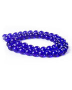 8mm Glass Beads 46PCS Glass Beads for Jewelry Making Charm Round Loose Bead for Bracelet Making Kit (Dark Blue Glass) - color: Dark Blue Glass