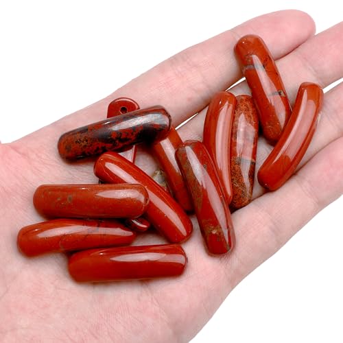 BEADIA Natural Curved Redstone Stone Beads 36x10mm 4pcs for DIY Bracelet Jewelry Making - color: Redstone