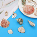 SUNNYCLUE 1 Box 16Pcs 8 Styles Natural Shell Charms Bulk Seashell Charm Summer Ocean Beach Conch Cowrie Scallops Beads Shells Marine Sea Charms for Jewelry Making Charm Earrings Necklaces DIY Crafts - color: 1 Box 16Pcs 8 Styles Shell Charms