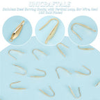 UNICRAFTALE 50pcs Real 18K Gold Plated Earring Hooks Stainless Steel Earring Hooks with Loop Metal Ear Wires Wide French Earrings Hooks for DIY Drop Jewelry Making Supplies 20.5x4.5mm - size: 20.5mm Long