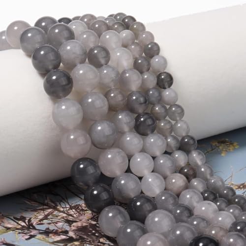 8mm Genuine Cloudy Quartz Crystal Bead Gemstone Round Semi Precious Loose Beads for Jewelry Making 15" - color: Cloudy Quartz Crystal, size: 8mm