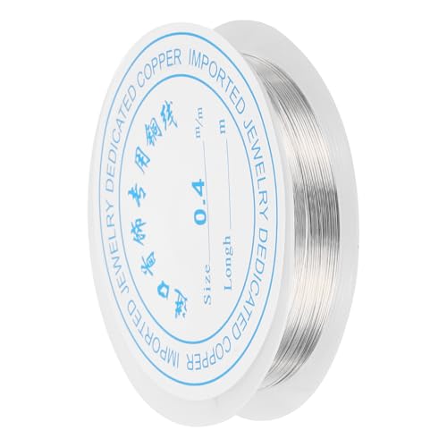 MECCANIXITY 26 Gauge Copper Wire for Jewelry Making, 1 Roll Craft Tarnish Resistant Beading Wire for Jewelry Making Supplies DIY (Silver)-33ft - color: Silver, size: 26 Gauge x 33ft