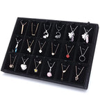 24 Grids Stackable Jewelry Tray Organizer with Removable Dividers, Velvet Jewelry Display Tray for Earrings Necklaces Bracelet Rings Display Showcase - Black - color: Black