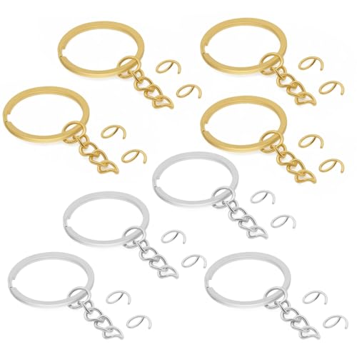 50Pcs Keychain Key Ring with Chain Bulk Split Key Chain,1.1 Inch Key Chains Parts with Open Jump Ring Connector for Jewelry Making Crafts (Mixed Colors) - color: 50Pcs Mix