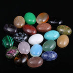 CAB Cabochon Natural Stone Beads for Jewelry Making - Oval, Random Color, Crystal Quartz - Size 15x20 mm, 20 Pieces - size: 15x20mm