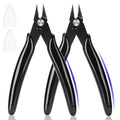 5 Inch Flush Cutters, 2 Pack Micro Wire Cutters, Sharp Zip Tie Cutter, Precision Wire Cutters for Crafting, Jewelry Making, Plastic Models, 3D Print, Electronics, Floral - color: Black ( 2 Pack )