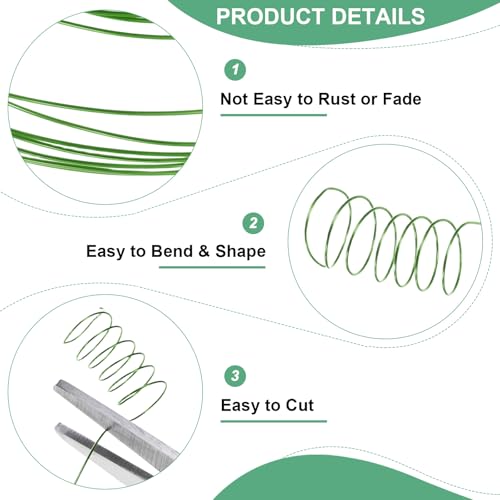 M METERXITY 0.3mm Jewelry Wire, 28 Gauge 328FT Craft Wire Copper Beading Wire for Jewelry Making/Planting/Weaving/DIY Crafting, Soft Metal Wires [100M, Green] - color: Green, size: 0.3mm 28 Gauge