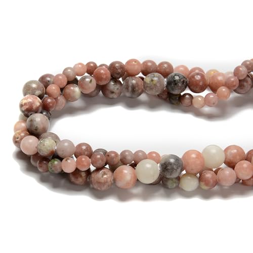 75pcs(2 Strand) 10mm Natural Plum Blossom Jasper Gemstone Beads, Round Cherry Agate Stone Beads for Jewlery Bracelets Earrings Making DIY - color: Cherry Blossom Agate, size: 10mm