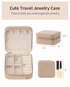 VLANDO Travel Jewelry Case - Valentines Day Gifts - Small Jewelry Travel Organizer Box Travel Essentials Gift for Teen Girl Women - Toffee - color: G.Toffee