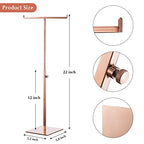 Polmart Countertop Adjustable Display Stand Stand for Purses/Handbags, Wreaths, Wigs, Hats and Crafts (T-Stand, Rose Gold) - color: Rose Gold