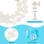 Beadthoven 50pcs Small Cross Beads 8mm Natural Freshwater Shell Beads Easter Pocket Crosses Ocean Summer Loose Spacers Cross Crucifix Bead for Jewelry Making Necklace Bracelet Earrings DIY - color: Shell cross 8mm