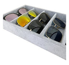 5-Slot Luxurious Gray Velvet Premium Grade Drawer Divider Eyewear Storage Sunglasses Jewelry Tray Organizer - color: Gray