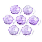 KISSITTY 100pcs Flower Glass Beads Purple Crystal Aesthetic Flowers Drilled Bead Caps Charm Spacers for DIY Necklaces Earrings Bracelets Jewelry Craft Making for Women - color: Purple