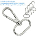 16 Pack Swivel Lobster Clasps, 1 Inch Silver Lobster Claw Clasps for Keychains, Oval Ring Swivel Snap Hooks Metal Lobster Clips for Purse, Snap Tabs, Craft Making - color: Silver