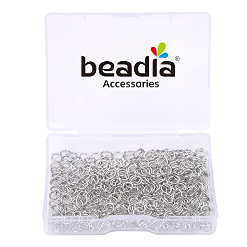 BEADIA Platinum Plated Jump Rings Non Tarnish 5mm 400pcs for Jewelry Making Findings - color: Platinum, size: 0.7x5mm