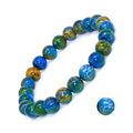 8mm Natural Gemstone Stretch Bracelet, Handmade Unisex Crystal Bracelets for Meditation, Yoga, Spiritual Healing & Positive Energy - color: Azurite
