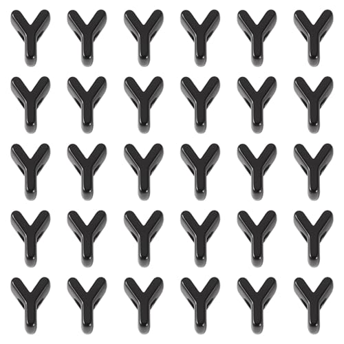 FASHEWELRY 30Pcs Acrylic Letter Y Beads with Large Hole Big Plastic Letter Blocks European Beads 3D Letters Chunky Vowel Initial Alphabet Bead for Key Chains Necklace DIY Arts Craft Projects - color: Black, size: Y