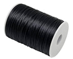 2mm x 100 Yards Quality Rattail Nylon Satin Cord Roll, Kumihimo Rattail, Chinese Knot (Black) - color: Black