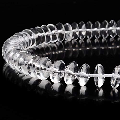 RUBYCA Natural AAA Grade Quartz Crystal Translucent Rondelle Beads for Jewelry Making 1 Strand 8mm - color: Rondelle Translucent, size: 8mm