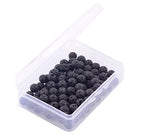 Natural Stone Beads 100pcs 8mm Black Lava Round Genuine Stone Beading Loose Gemstone Hole 1mm DIY Beads for Essential Oil Yoga Bracelet Necklace Earrings Jewelry Making (Black Lava Stone Beads,8mm) - color: Black Lava Stone Beads, size: 8mm