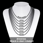 Fiusem Pendant Necklace for Men, Silver Tone/14k Gold Plated/Black Mens Pendant Necklaces with 2.5 mm Box Chain, Stainless Steel Bar Chain, 18-28 Inches - color: black, size: 28 Inches, style: Pierced Rectangle