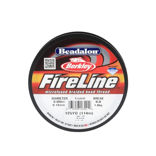 Beadalon FireLine Beading Thread by Berkley, 0.005", Break Strength 4 lb, Crystal, 125 yd - color: Crystal, style: 4 Lb / 125 Yd