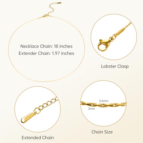 SMYHTGLIF 18 Inches Stainless Steel Necklace Chain for Jewelry Making 12 Pcs Gold DIY Craft Jewelry Necklace Chain Bulk with Adjustable Extender - color: Gold, size: 18 Inches