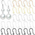 60pcs Safety Non-Allergenic Plastic Earring Hooks Ear Wire Anti Allergy Hooks Earring Findings DIY Jewelry Making for Sensitive Ears (5 in 1 Color) - color: 5-in-1 Color Hook 60pcs