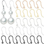 60pcs Safety Non-Allergenic Plastic Earring Hooks Ear Wire Anti Allergy Hooks Earring Findings DIY Jewelry Making for Sensitive Ears (5 in 1 Color) - color: 5-in-1 Color Hook 60pcs