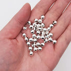 400 Pieces 6mm Silver Iron Metal Spacer Bead Round Loose Beads - size: 6mm