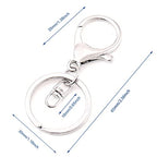 20Pcs Lobster Clasps Swivel Hooks, Lobster Clasp Trigger Clips with Flat Split Keychain Ring and 8 Shap Swivel Clips for DIY Craft Making (Silver-2) - color: Silver-2