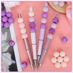 100 Pcs 15mm Silicone Beads for Keychain Making, Pink Gream Silicone Beads Bulk Round for Bracelets Pens Crafts Jewelry Making (Pink Purple) - color: Pink Purple