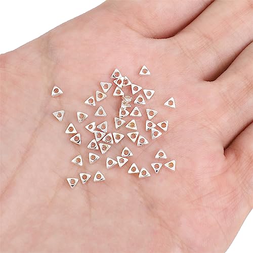 BEADIA Silver Plated Triangle Spacer Beads 3x3mm 50pcs for Jewelry Making Findings Non Tarnish - color: Silver, size: 3x3mm Triangle