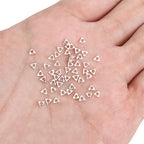 BEADIA Silver Plated Triangle Spacer Beads 3x3mm 50pcs for Jewelry Making Findings Non Tarnish - color: Silver, size: 3x3mm Triangle