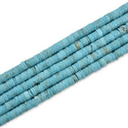 170pcs 5x2mm Natural Blue Turquoise Heishi Disc Rondelle Spacer Stone Semi Precious Gemstone Loose Beads for Jewelry Making 15 Inch - color: Blue Turquoise, size: 5x2mm