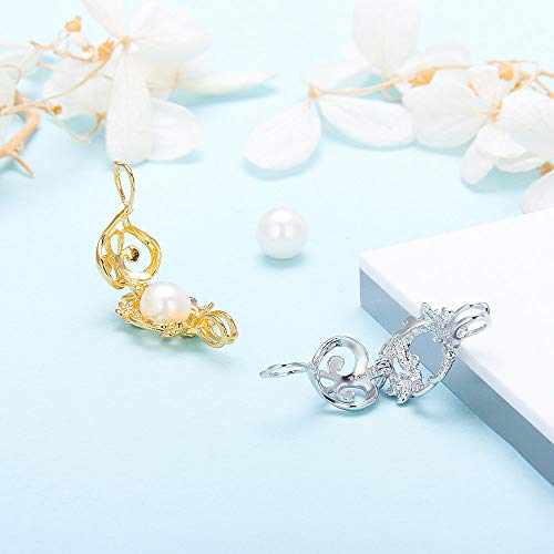 Flower Cage Pendants Crafting Charm for DIY Necklace Bracelet Jewelry Making Sterling Silver/Gold Plated - style: Gold Plated