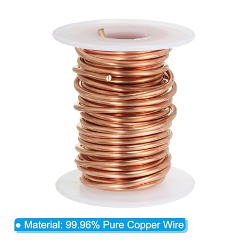 PATIKIL 19.68 Feet Solid Bare Copper Wire,10 Gauge 99.96% Pure Copper Wire 2.5mm Soft Beading Wire Metal Plant Stem Ties for Jewelry Craft (6m) - size: 2.5mm x 19.68ft